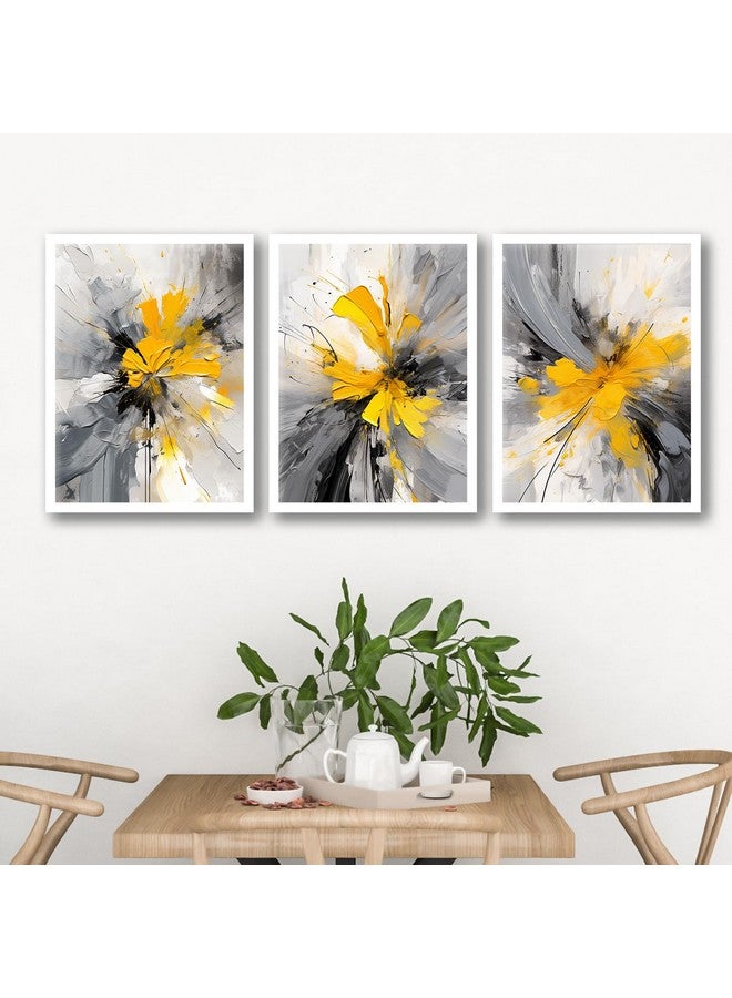 ARTELLY Framed Painting For Wall Decoration - Wall Painting For Living Room Bedroom - Frames For Wall Decor (Set of 3, White) (Medium (10x13inch), ART 6) - Image 5