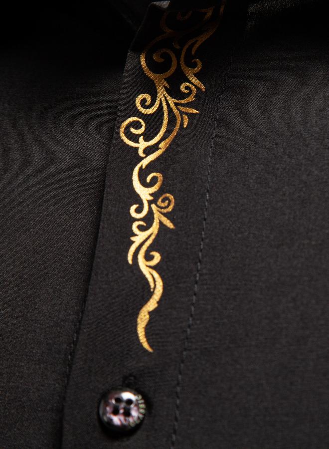 Take Two Men Graphic Print Button Up Short Sleeve Shirt - Image 5