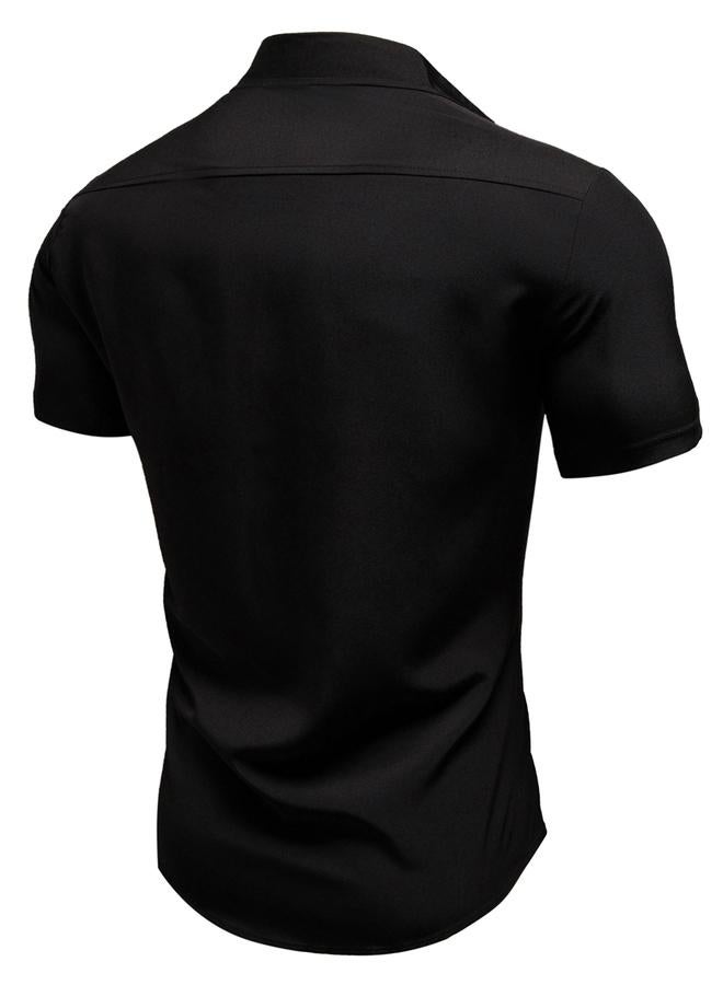 Take Two Men Graphic Print Button Up Short Sleeve Shirt - Image 4