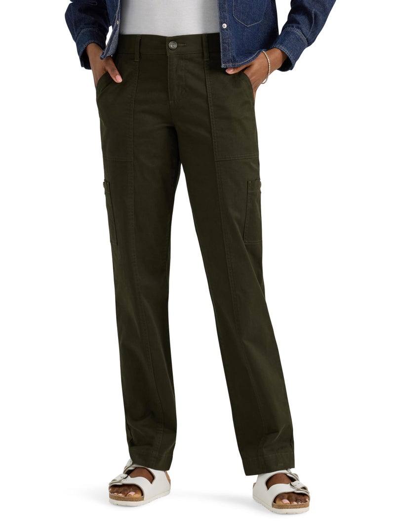 Lee Women's Ultra Lux Comfort with Flex-to-Go Utility Pant Dark Olive Night 14 - Image 1