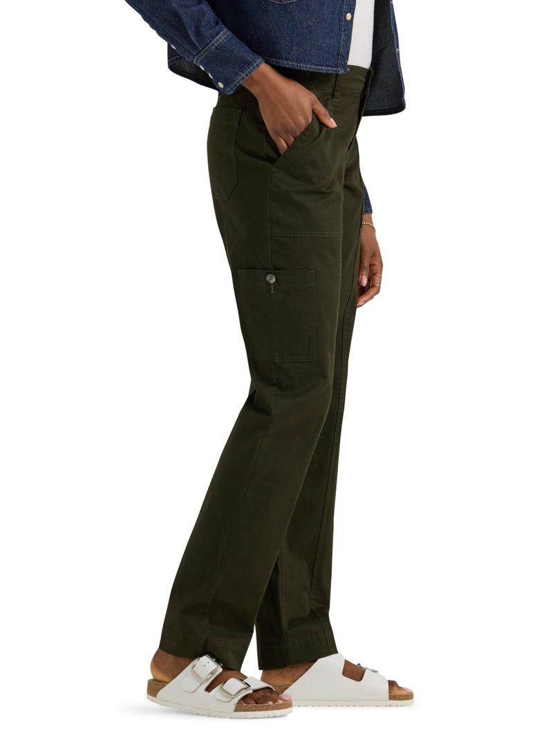 Lee Women's Ultra Lux Comfort with Flex-to-Go Utility Pant Dark Olive Night 14 - Image 2