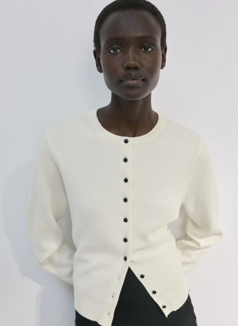 MANGO Knitted button cardigan