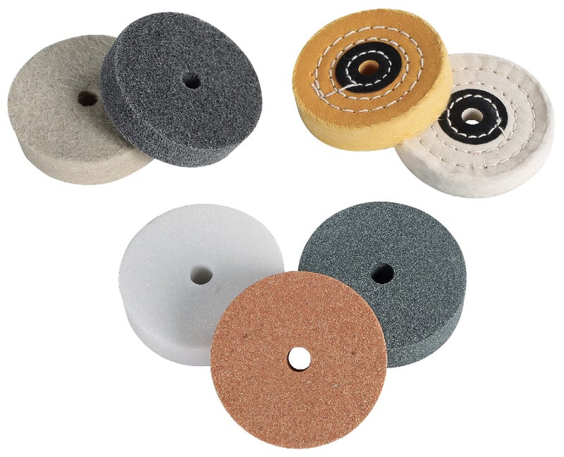 Amacupid Grinding Wheel Buffing Wheels 7 Set 3 inch. for Small Grinder Polishing Machine Electric Drills. Sharpening Polishing Glass, Stainless Steel Metal. Such As Lawn Mower Blades. Christmas Gifts - Image 1