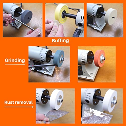 Amacupid Grinding Wheel Buffing Wheels 7 Set 3 inch. for Small Grinder Polishing Machine Electric Drills. Sharpening Polishing Glass, Stainless Steel Metal. Such As Lawn Mower Blades. Christmas Gifts - Image 2