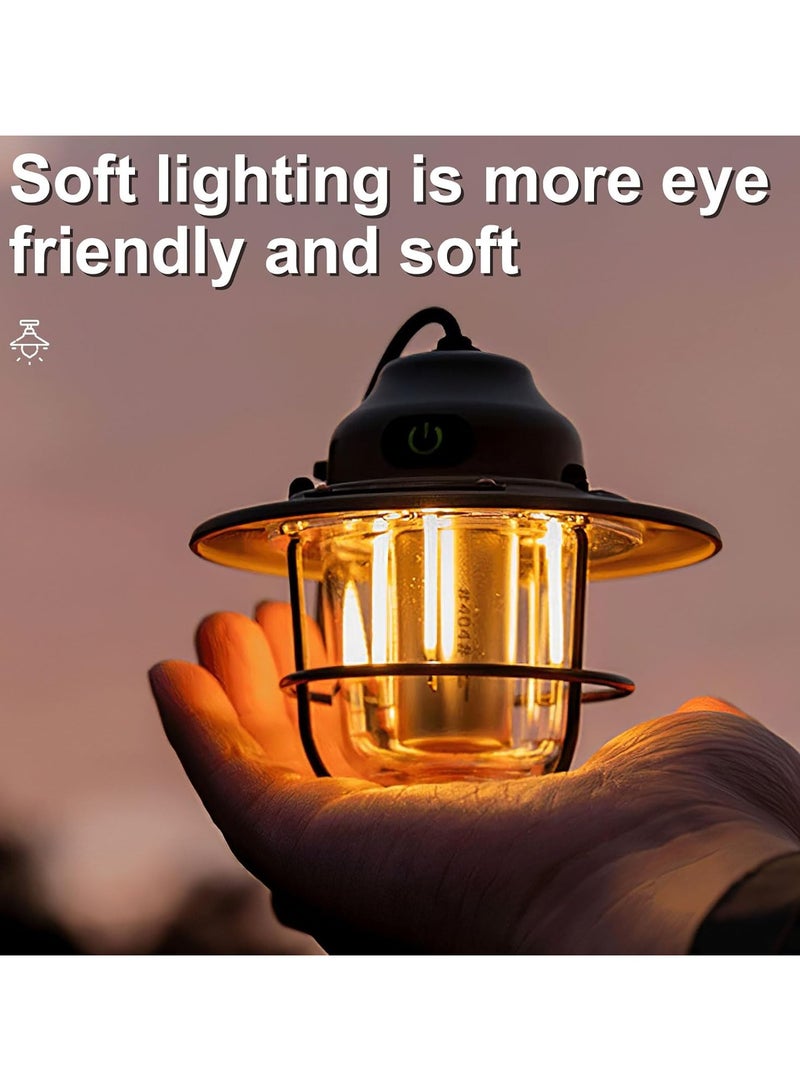 CMGTYYD Camping Lantern, 1000 Lumens Rechargeable Retro Camping Lights for Tents, 4 Light Modes Stepless Dimming Brightness Hanging Waterproof Camping Lamp for Camping, Hiking, Fishing, Emergency - Image 4