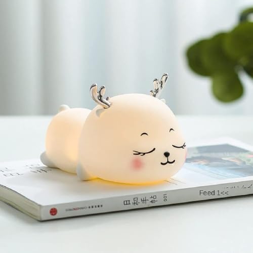 HashWOW Deer Silicone LED Table Lamp – 7 Color Rechargeable Night Light for Kids Bedroom, Bedside & Gift - Image 4