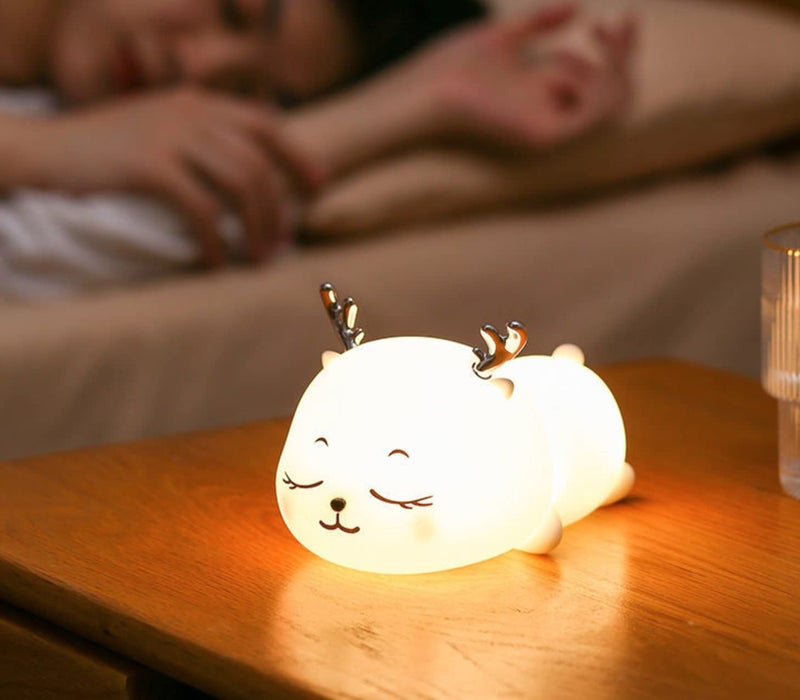 HashWOW Deer Silicone LED Table Lamp – 7 Color Rechargeable Night Light for Kids Bedroom, Bedside & Gift - Image 1