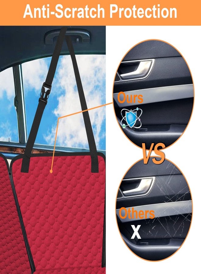 Mancro Dog Car Seat Cover for Back Seat, 2025 Upgraded 600D Heavy Duty Waterproof & Scratch-Resistant Dog Hammock for Car, Back Seat Pet Cover for Dogs with Sedan, Trucks and SUVs, Standard, Red - Image 2