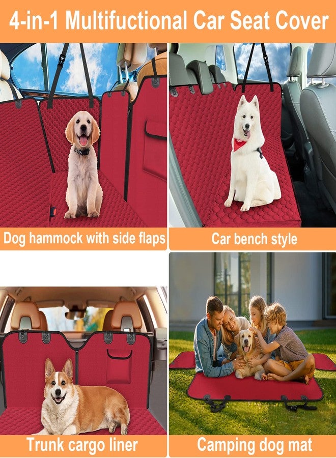 Mancro Dog Car Seat Cover for Back Seat, 2025 Upgraded 600D Heavy Duty Waterproof & Scratch-Resistant Dog Hammock for Car, Back Seat Pet Cover for Dogs with Sedan, Trucks and SUVs, Standard, Red - Image 4