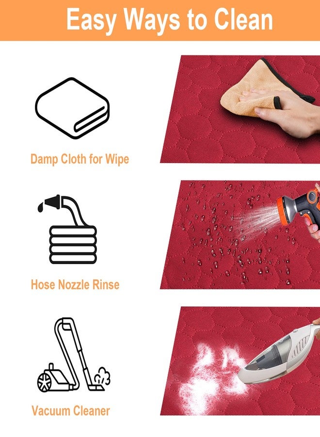 Mancro Dog Car Seat Cover for Back Seat, 2025 Upgraded 600D Heavy Duty Waterproof & Scratch-Resistant Dog Hammock for Car, Back Seat Pet Cover for Dogs with Sedan, Trucks and SUVs, Standard, Red - Image 5