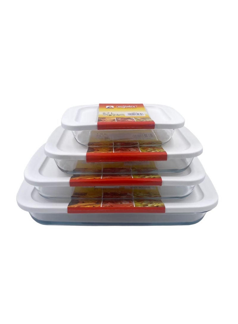 MIJOTEX 4-piece rectangular baking tray set