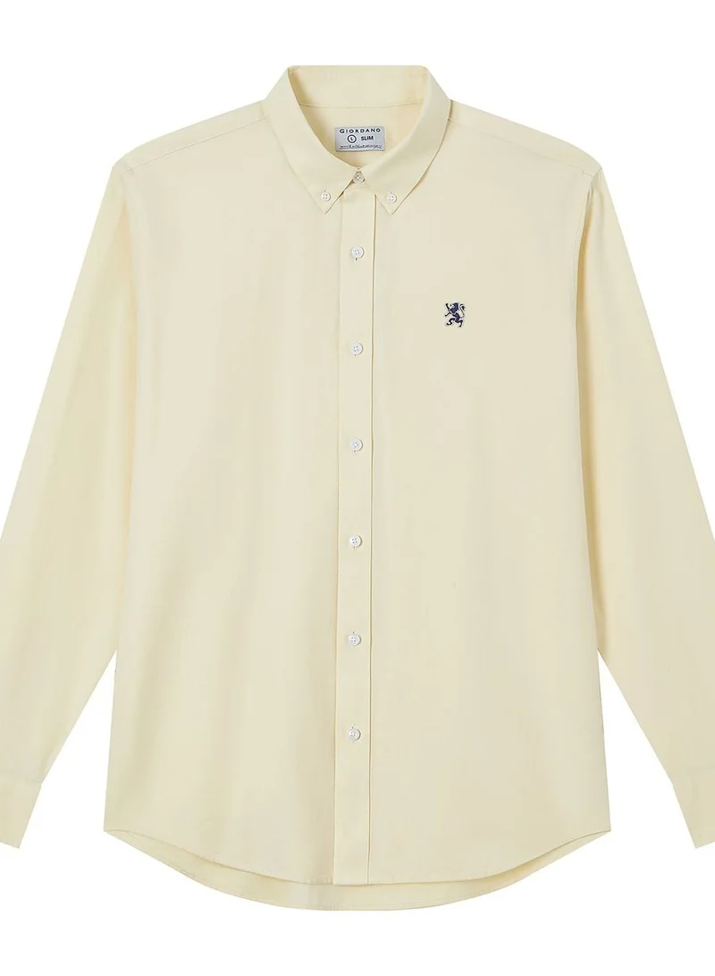 Men’s Cotton Slim Oxford Shirt with Embroidery