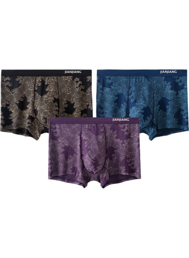 Athlete Healthguard Men's Modal Boxer Briefs With Antibacterial Properties And Trendy Prints, Pack Of 3 - Image 3