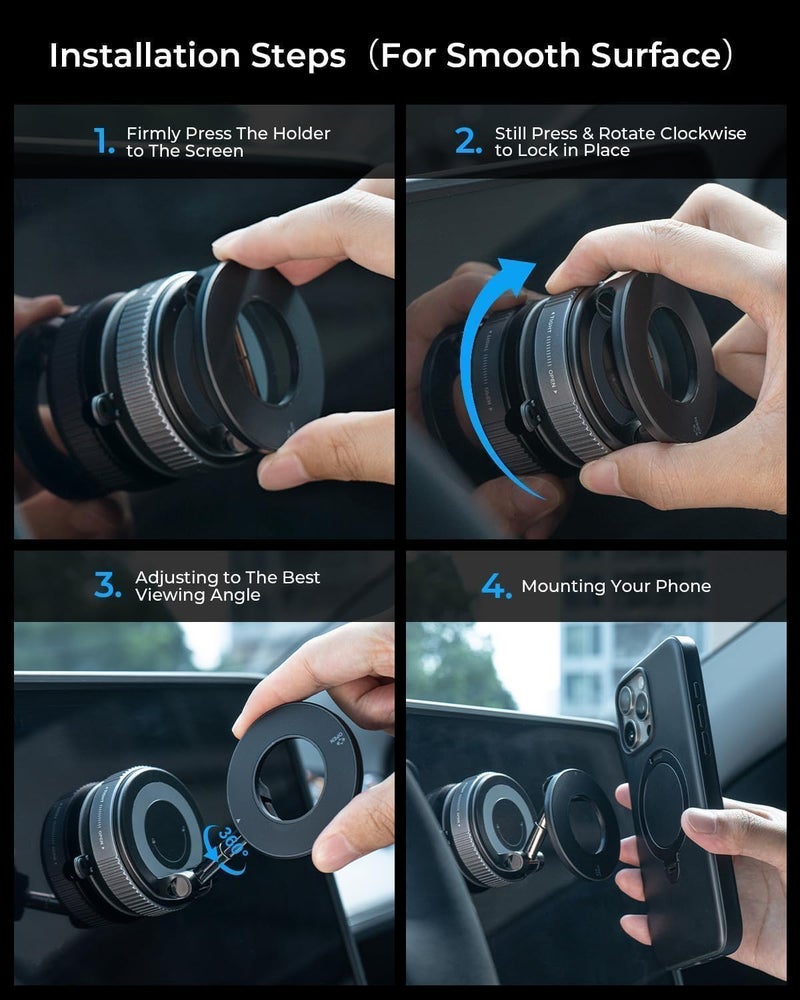 Finalize 360° Vaccum Magnetic Phones Holder, Magnetic Car Phone Mount,Hands-Free Suction Cup Phones Holder for Car/Gym/Mirror/Shower,Mount Compatible All Mobile Phones Holder- (New Car Mobile Holder) - Image 4