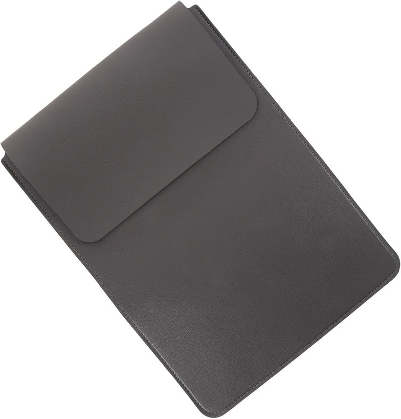 Pu Leather 14 Inch Laptop Sleeve Protective Bag for Notebook and Tablet, Computer Carrying Case Pouch in Dark Gray for Travel and Office Use - Image 1