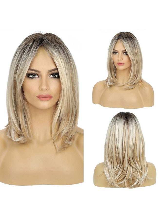 Haircube باروكات طويلة شقراء للنساء، باروكة شعر صناعي بطبقات مع غرة - Image 1
