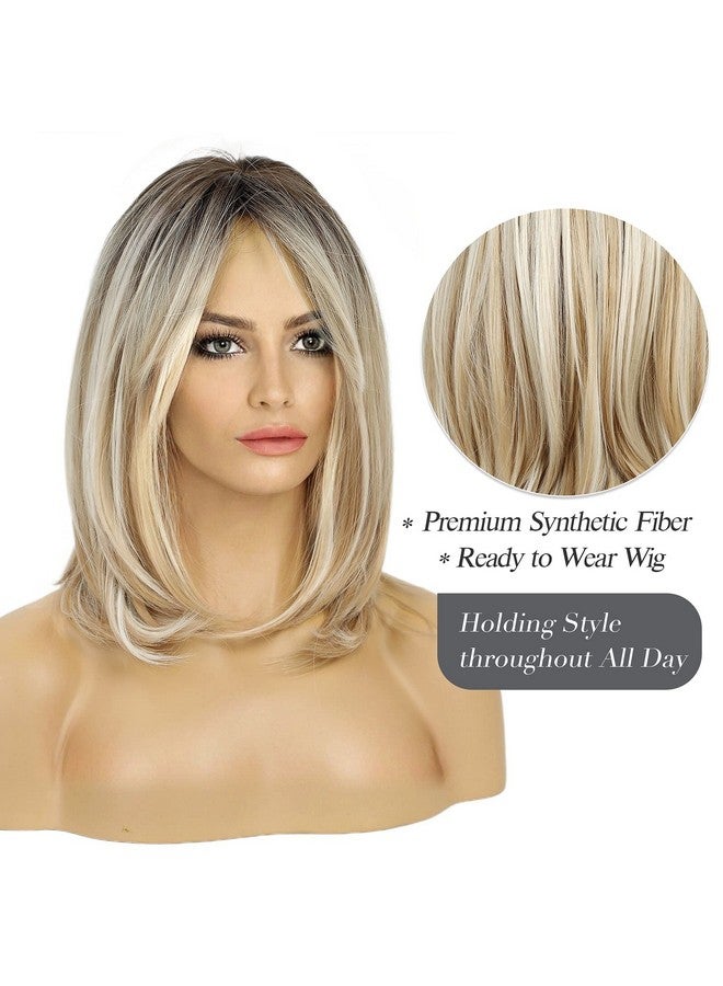 Haircube باروكات طويلة شقراء للنساء، باروكة شعر صناعي بطبقات مع غرة - Image 4