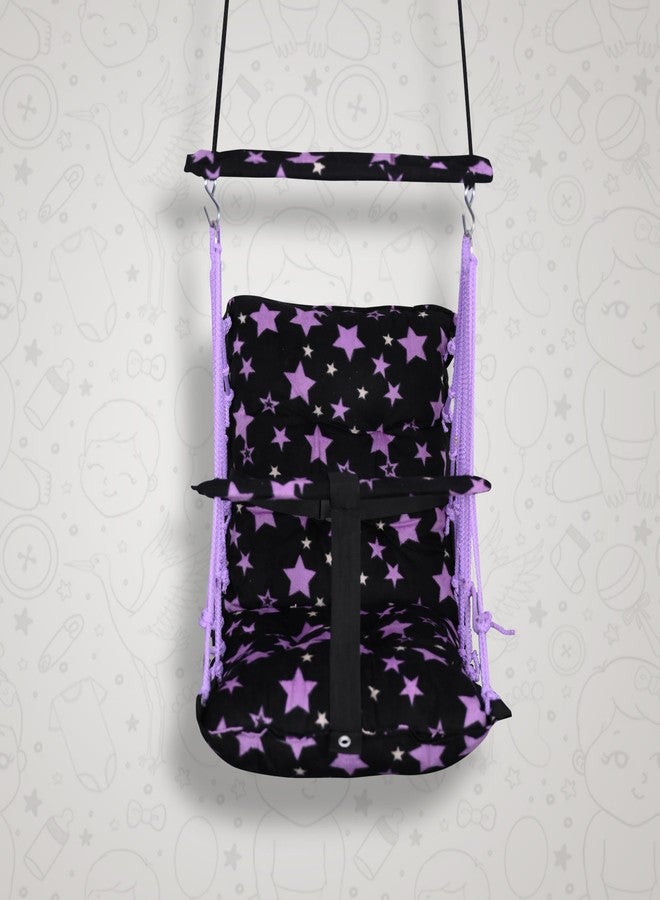 BOFFLE® Cotton Swing Chair for Kids Baby's Children Folding and Washable1-3 Years with Safety Belt/Home,Garden Jhula for Babies|Swing for Kids | Seat and Back Side 16x16 inch - Image 2