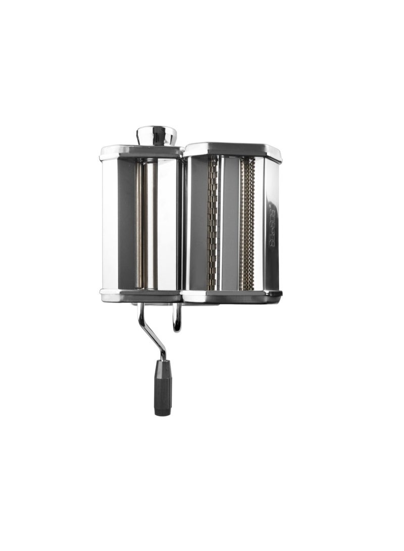 ibili آلة المعكرونة الطازجة، صانع المعكرونة الإيطالية من الفولاذ المقاوم للصدأ، سمك قابل للتعديل 9 مستويات، أسطوانات قطع مزدوجة للسباغيتي والفوتشيني، مشبك طاولة متضمن، معكرونة منزلية، ملحق رافيولي اختياري - Image 4