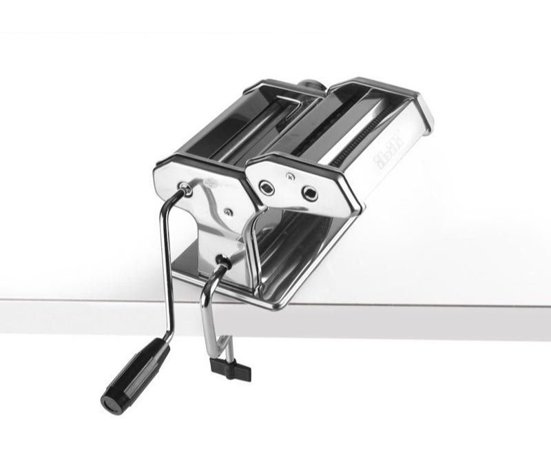 ibili Fresh Pasta Machine, Stainless Steel Italian Pasta Maker, Adjustable 9 Level Thickness, Dual Cutting Rollers for Spaghetti and Fettuccine, Table Clamp Included, Homemade Pasta, Optional Ravioli Accessory - Image 2