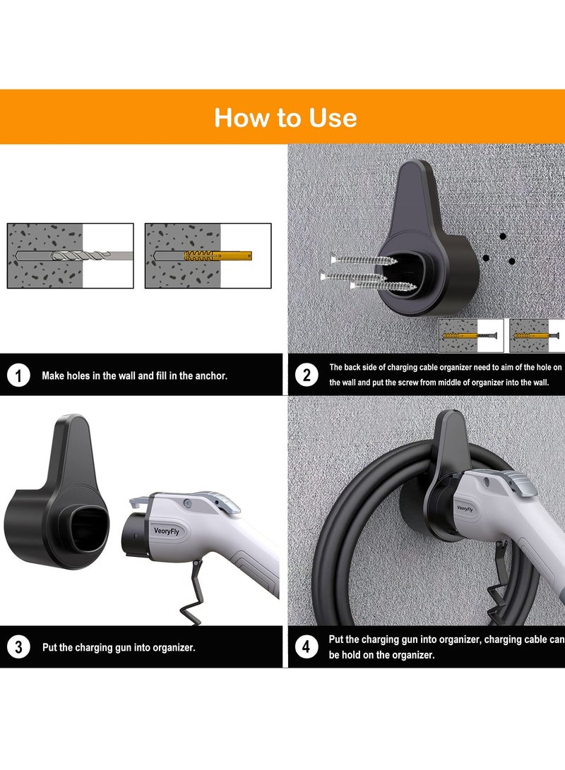 SOLARAE Charger Charging Cable Organizer, Charger Slot for Tesla Motors Wall Mount Connector Bracket Adapter, Fit Model S Model X Model 3 Model Y - Image 4