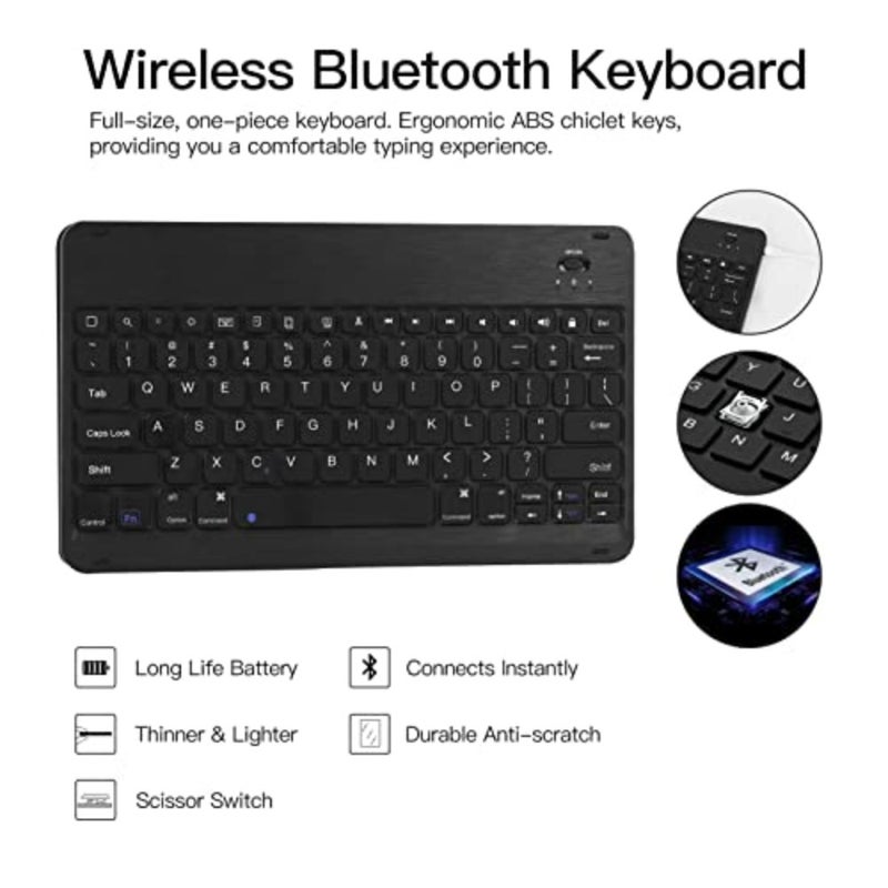 Keyboard Case for Samsung Galaxy Tab S8+ S7 FE S7+ with Wireless Detachable Cover, Compatible with SM-X800/X806 2022,SM-T730/T733/T736/T738 (2021/2020), Black, Slim Protective Design - Image 5