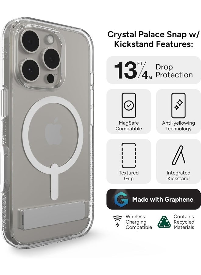 ZAGG Crystal Palace Snap Case with Kickstand for iPhone 16 Pro Clear - Image 3
