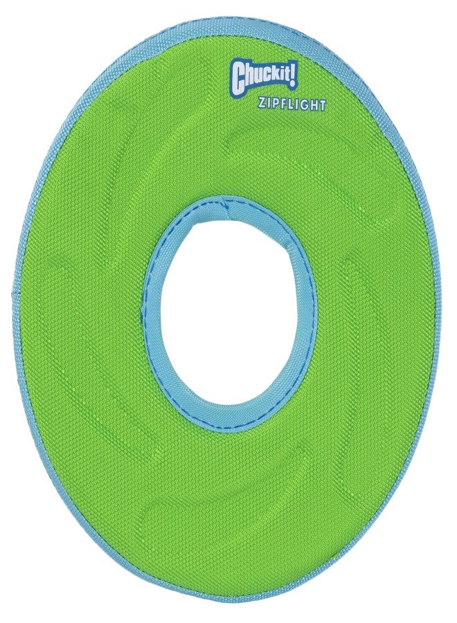 Chuckit! Amphibious ZipFlight Floating and Flying Disc Dog Toy, Medium (8.5"), Assorted Colors (Orange And Blue/Green and Blue) - Image 1