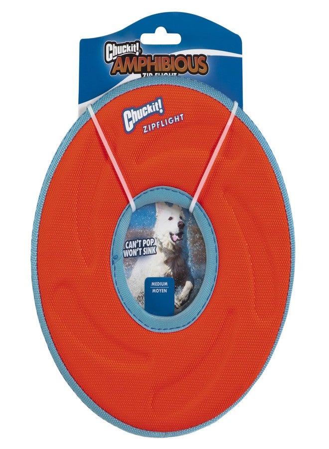 Chuckit! Amphibious ZipFlight Floating and Flying Disc Dog Toy, Medium (8.5"), Assorted Colors (Orange And Blue/Green and Blue) - Image 4