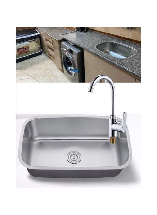 Star Kitchen sink 75 x 45 cm with drainer and mixer - Image 1