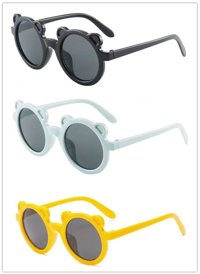 In Air Summer Round Frame Bear Set Of Three Sunglasses For Children  - Image 1