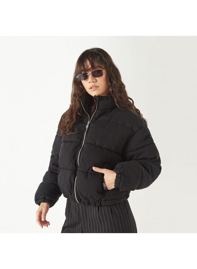 Lee Cooper Lee Cooper Solid Jacket with Long Sleeves and Pocket - Image 1