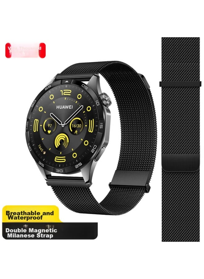 Wei Qiantu Weiqiantu Compatible With Huawei Watch Straps, Watch Gt3/gt2/42mm Magnetic Watch Band, Gt3pro/20mm Wristband For Men And Women, Dual Magnetic, 42/43 Dial, Black - Image 1
