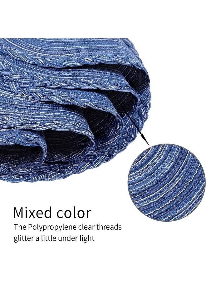 Bukela 2-Piece Round Placemats for Dining Table, Woven Heat Resistant Anti-Slid Kitchen Table Mats Bowl Mat Tray Cup Mat 36cm(Navy Blue) - Image 3