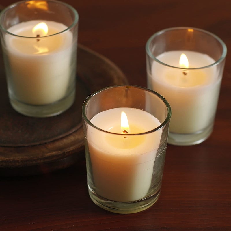 Hosley 48-Pack Clear Glass Votive Candles â€“ 10â€“12 Hour Long Burn, Unscented, Ivory, Bulk Set for Weddings, Events & Table Centerpieces â€“ Hosley - Image 5