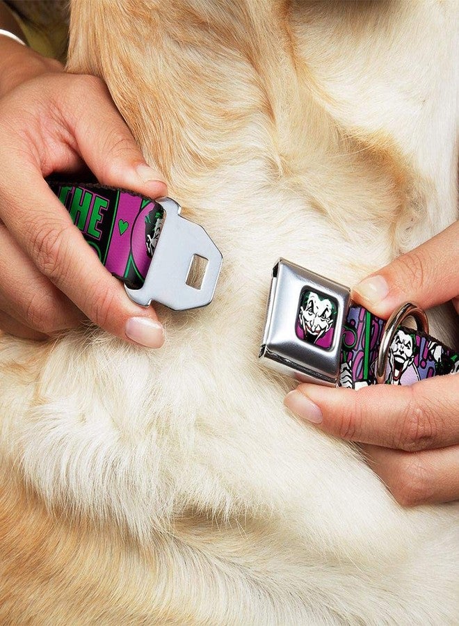 Buckle Down Buckle-Down Seatbelt Buckle Dog Collar - Joker Face/Logo/Spades Black/Green/Purple - 1" Wide - Fits 11-17" Neck - Medium - Image 2