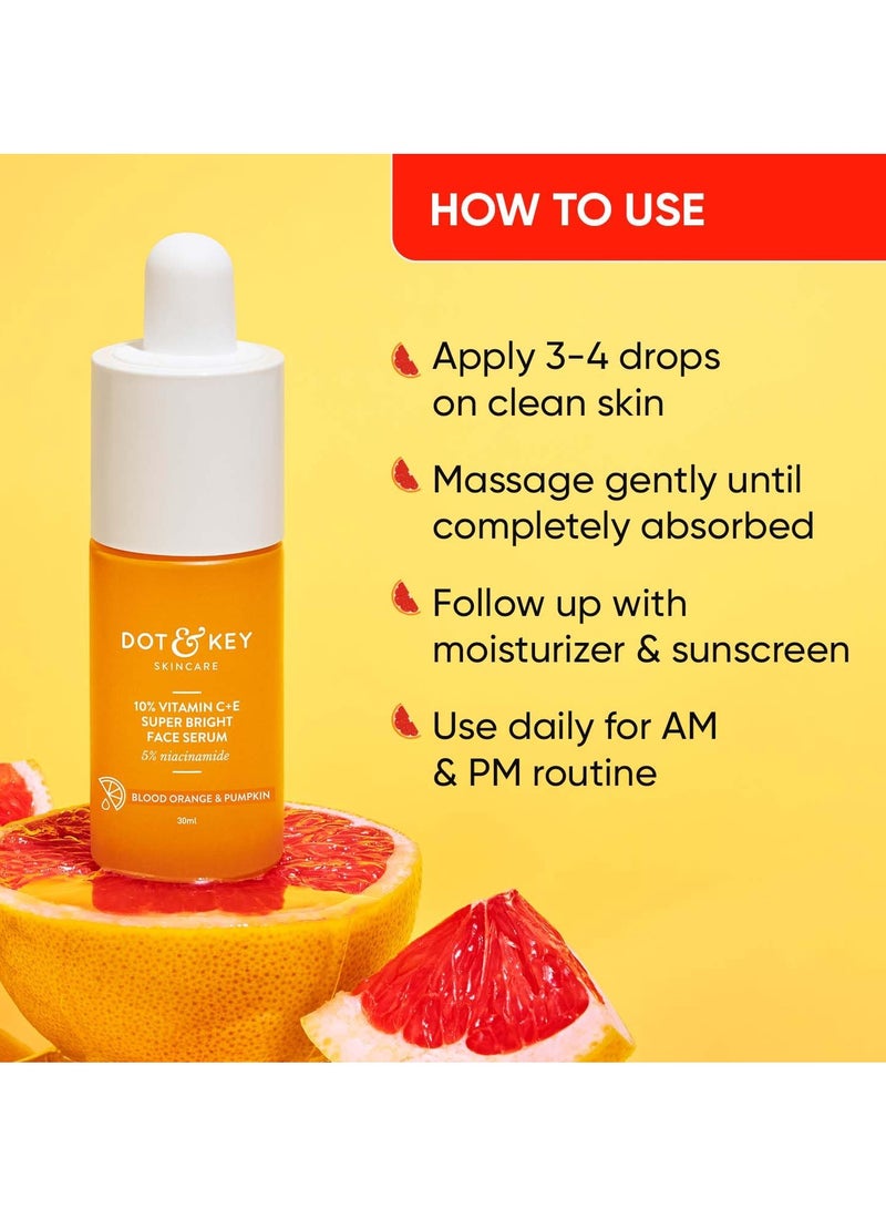 دوت آند كي 10% فيتامين سي و5% نياسيناميد مصل فيتامين سي لبشرة متوهجة يزيل البقع الداكنة مصل فيتامين سي بالبرتقال الدموي واليقطين لبشرة غير متساوية وباهتة لجميع أنواع البشرة 30 مل - Image 3