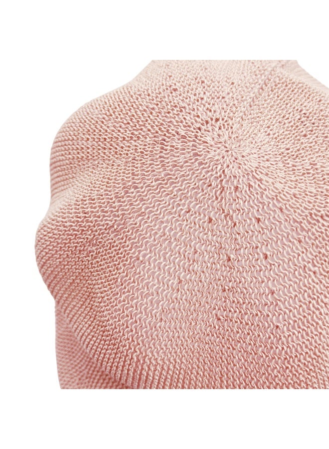 Women's Hollow Octagonal Hat Grass Yarn Breathable Sunshade Hat Spring/Summer Minimalist Hat Small Straw Hat（Pink） - Image 4