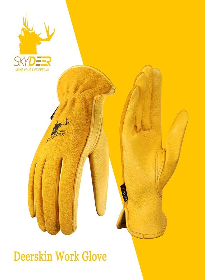 SKYDEER Full Super Soft Deerskin Leather Work Gloves (SD2212/L) - Image 4