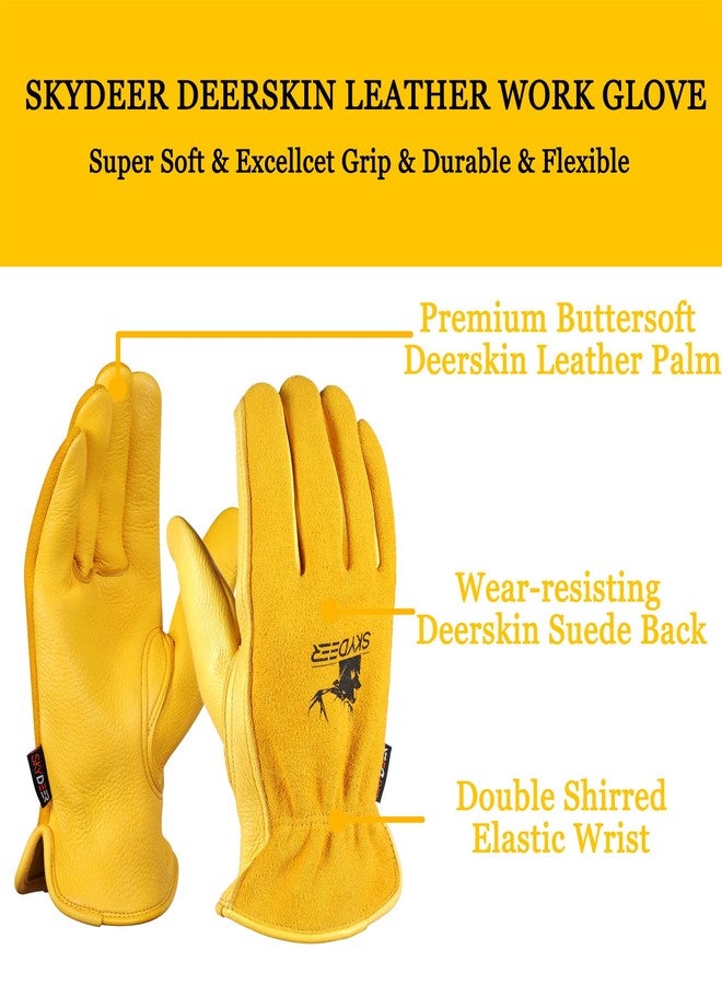 SKYDEER Full Super Soft Deerskin Leather Work Gloves (SD2212/L) - Image 2