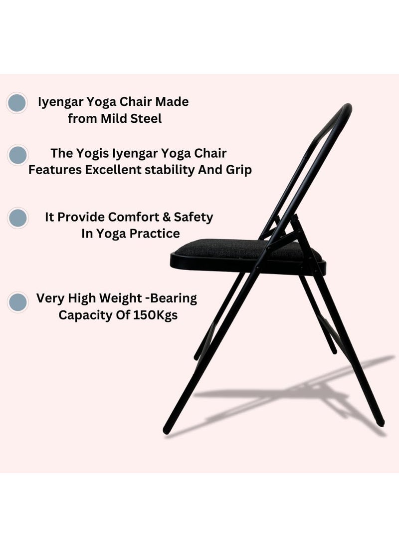 The Yogis The Yogis Iyengar Yoga Chair with Cushion Seat Backless Chair for Iyengar Yoga Capacity 150kg  - Image 2