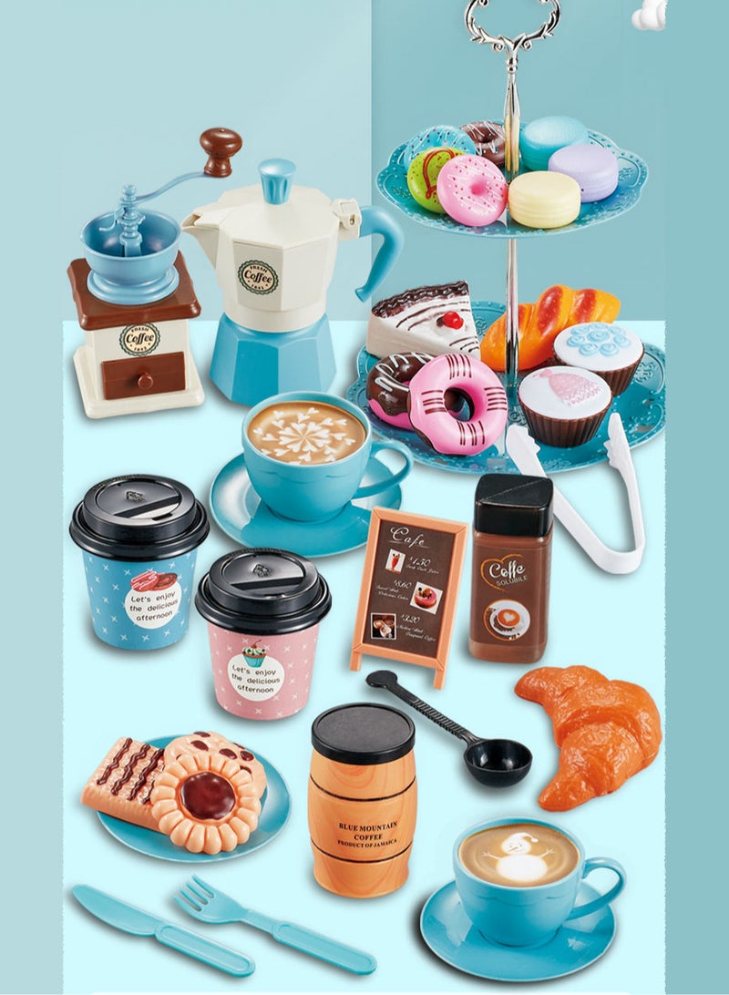 16-Piece Coffee Snack Afternoon Tea Service Play Set - Image 2