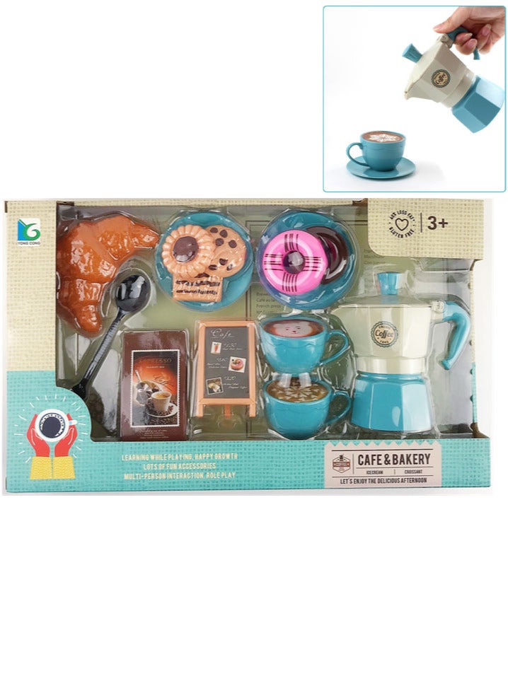 16-Piece Coffee Snack Afternoon Tea Service Play Set - Image 1