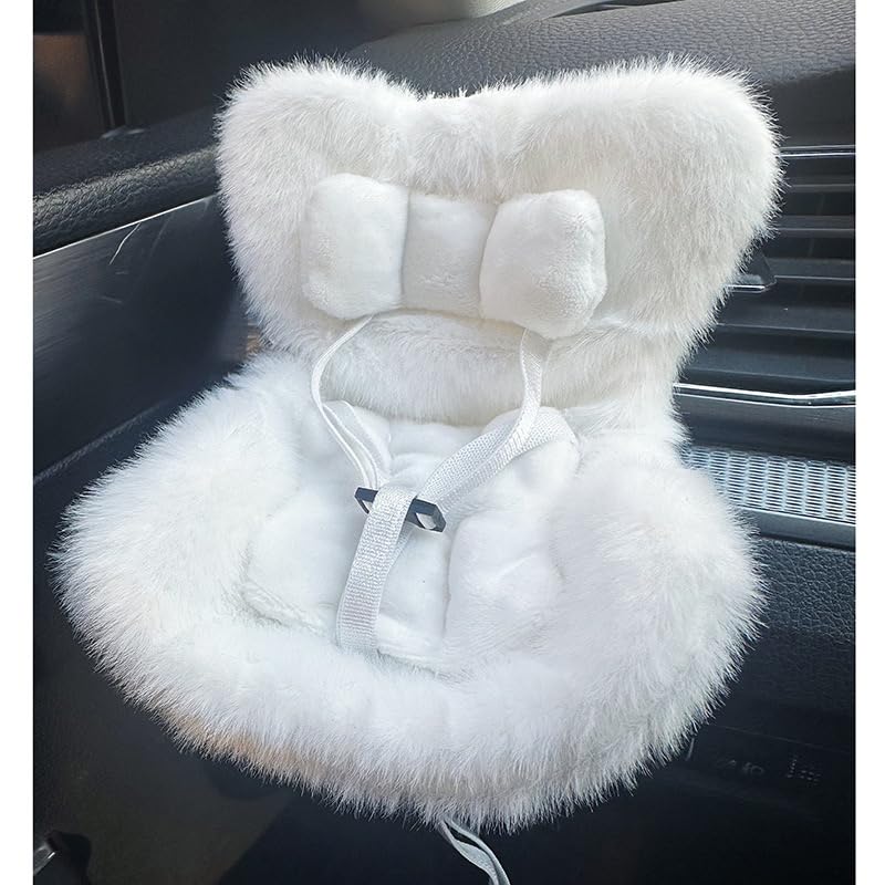 SwiftServ Doll Car Seat for 3â€“8 inch Figures, Fits Character Plushes, Blind Box Dolls & Vinyl Collectibles, Includes Air Vent Clip & Desktop Stand, Cute Car Ornament for Collectors (White) - Image 1