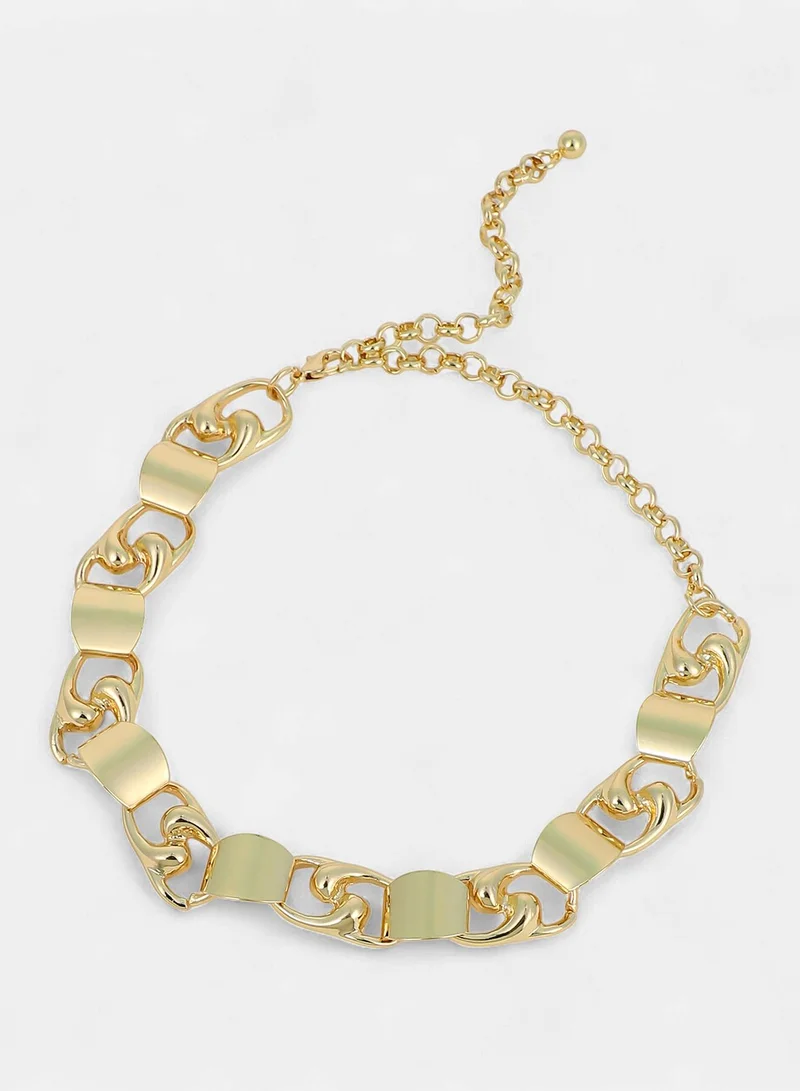 Sohi  Women's The Swirlblock-Link Chain Necklace for Women | Best Price UAE