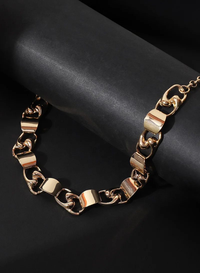 سوهي قلادة سلسلة سويرل بلوك لينك للنساء | لون كاليفورنيا | مقاس واحد | سبيكة معدنية | قفل مخلبي | قلادة للمناسبات الكاجوال والسهرة