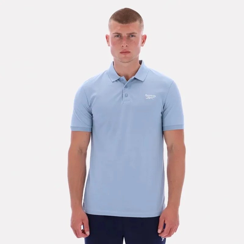 Reebok Blaze Embroidered Short Sleeve Polo Men's Shirt - Leisure Blue