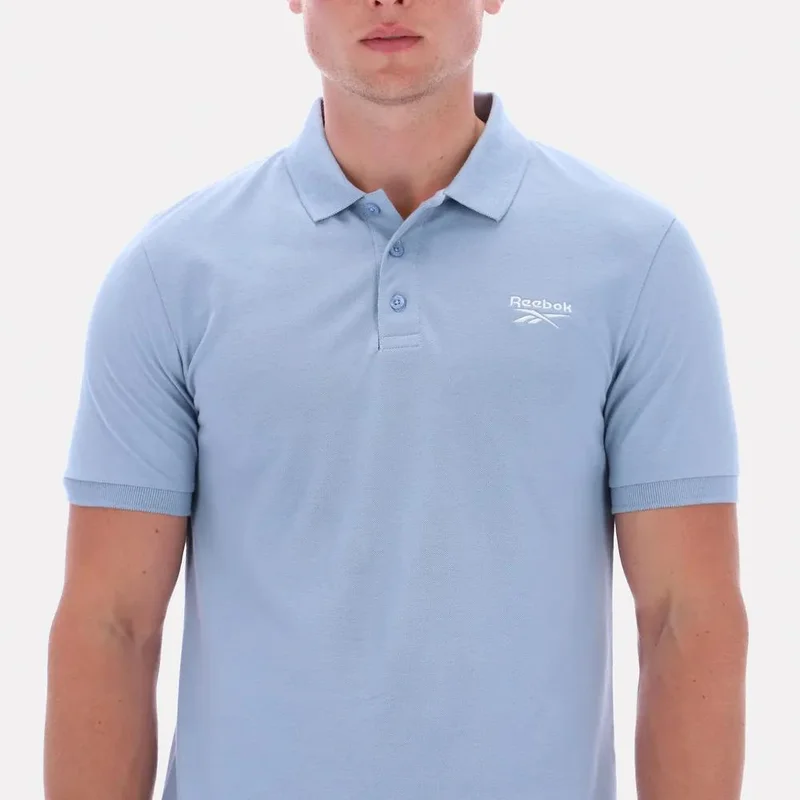 Reebok Leisure Blue Reebok Blaze Embroidered Short Sleeve Polo Men's Shirt - Leisure Blue for Men | Best Price UAE