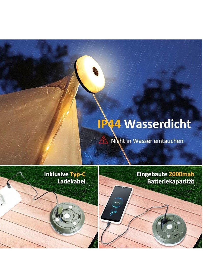 شريط أضواء LED بطول 10 أمتار للتخييم – مقاوم للماء IP44 – 8 أوضاع إضاءة – قابل لإعادة الشحن عبر USB – ديكور مثالي للخيام والحدائق والفناء – سهل اللف والتخزين - Image 2