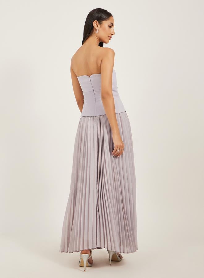 Styli Pleated Strapless Maxi Dress - Image 5